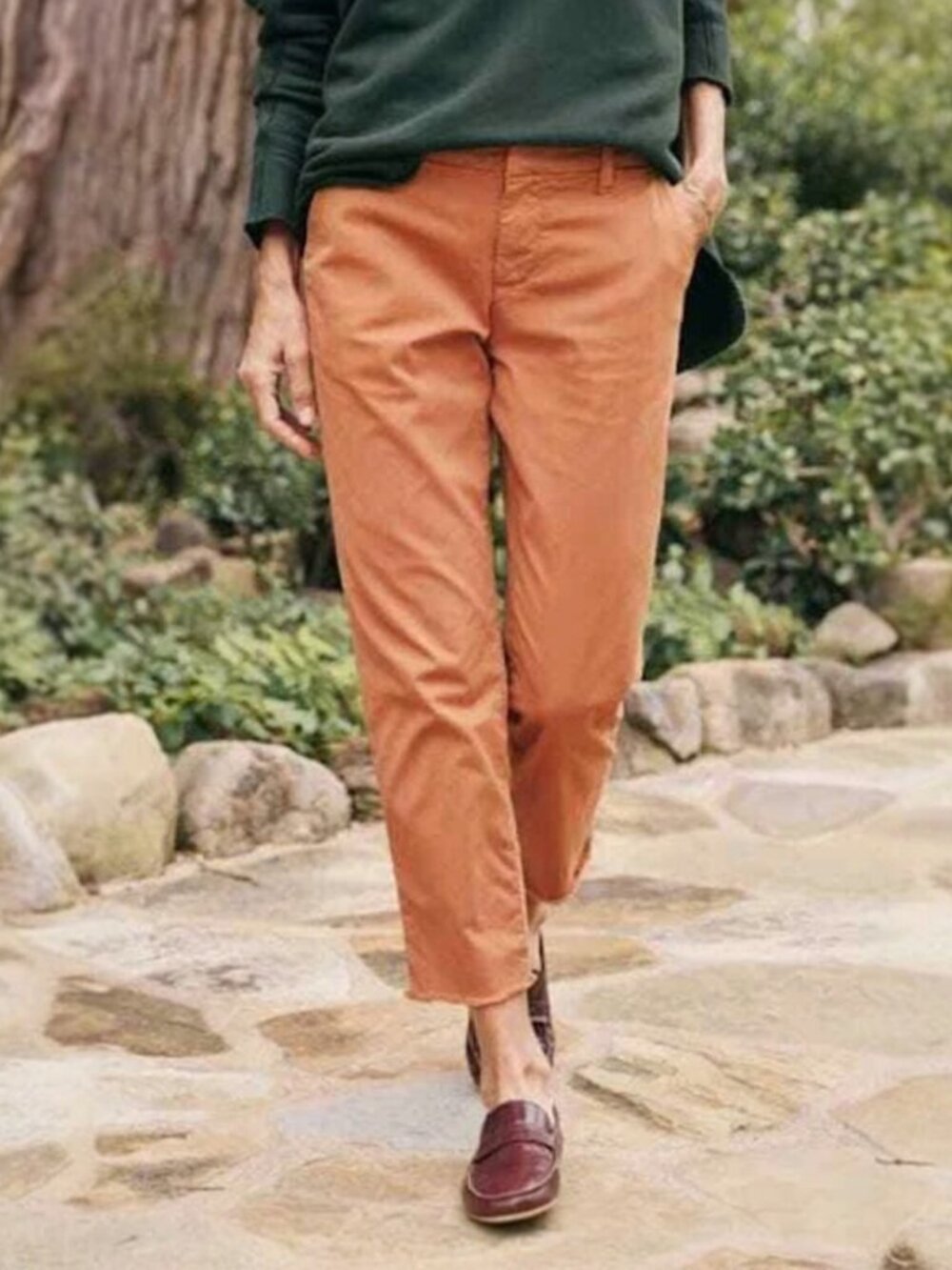 Frank & Eileen italian chino brown neutral minimalist high rise pants 8 / M
